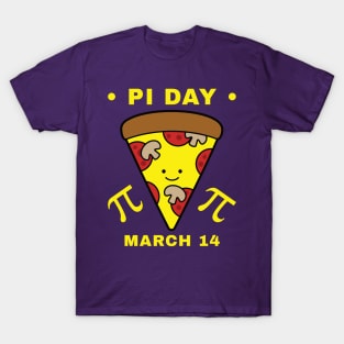 Pi Day March 14 Kawaii Pizza Slice T-Shirt